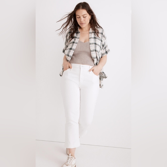 NWT Tall Madewell Cali demi-boot white jeans - Picture 5 of 7